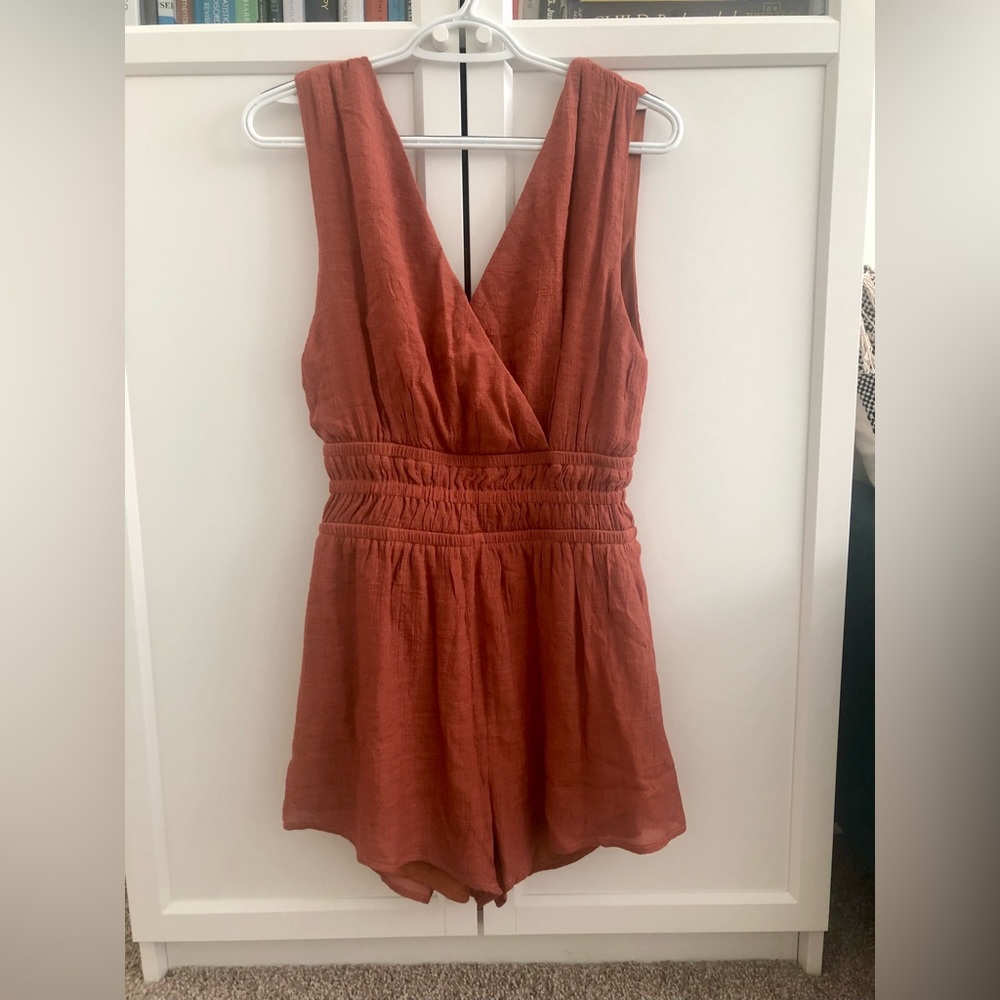 VICI Through the Grapevine Smocked Romper Rust Size S
